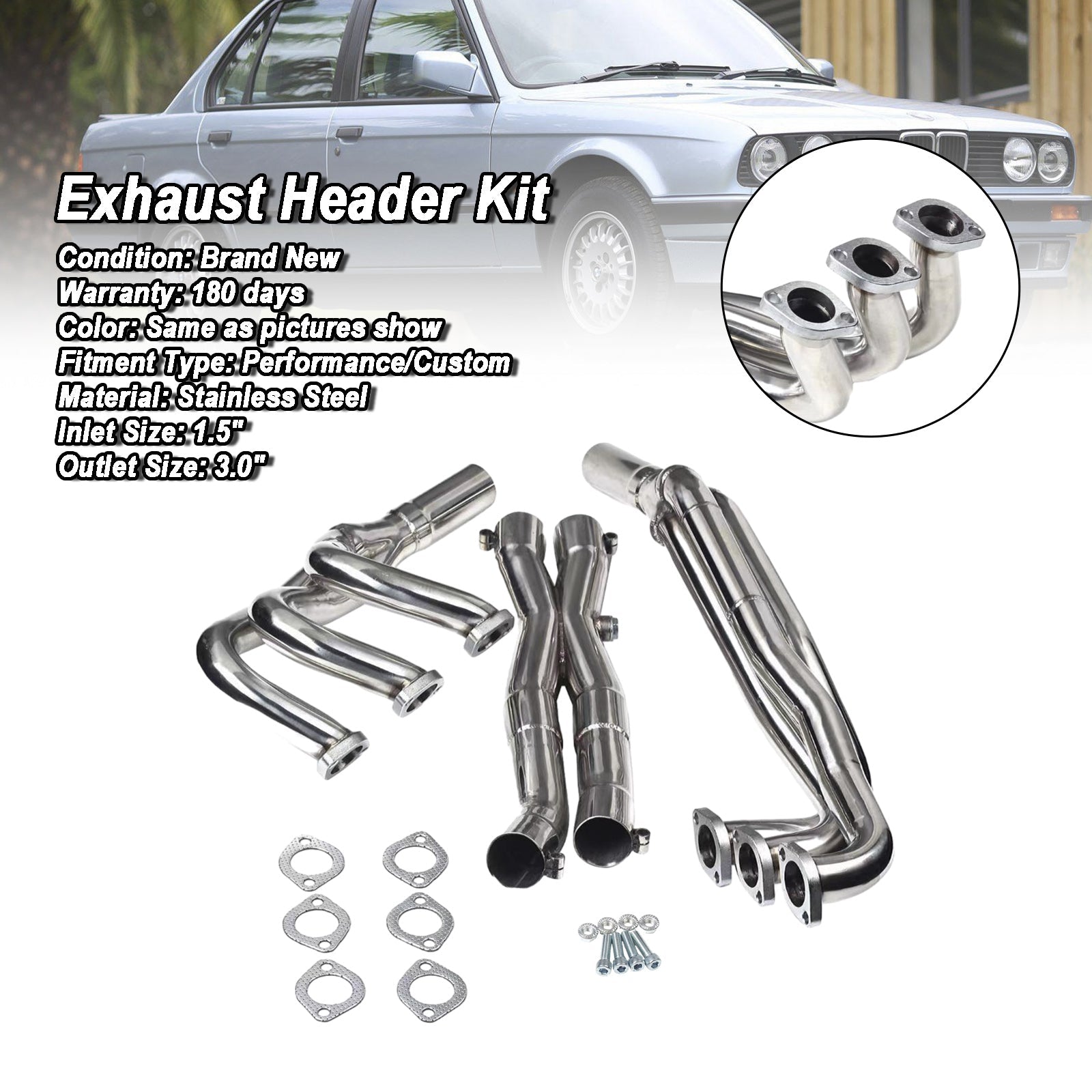 BMW 325i 325is 1987-1991 / 325ix 1988-1991 Stainless Steel Exhaust Manifold Header