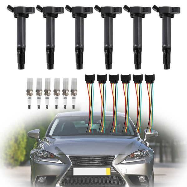2007-2018 Lexus ES350 6 Ignition Coils+Connectors+Spark Plug UF487 90919-02251