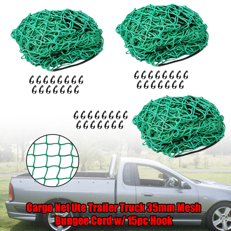 Various Sizes Cargo Net 35mm Square Mesh Bungee Cord with Hook For Ute Trailer