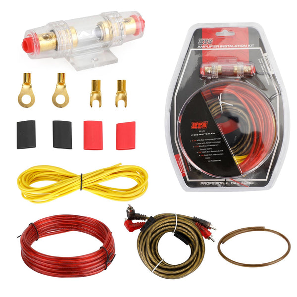 Car Amplifier Wiring Kit MJ-8 Audio RCA Sub Wiring Wire 1500W 10 GA Cable Set