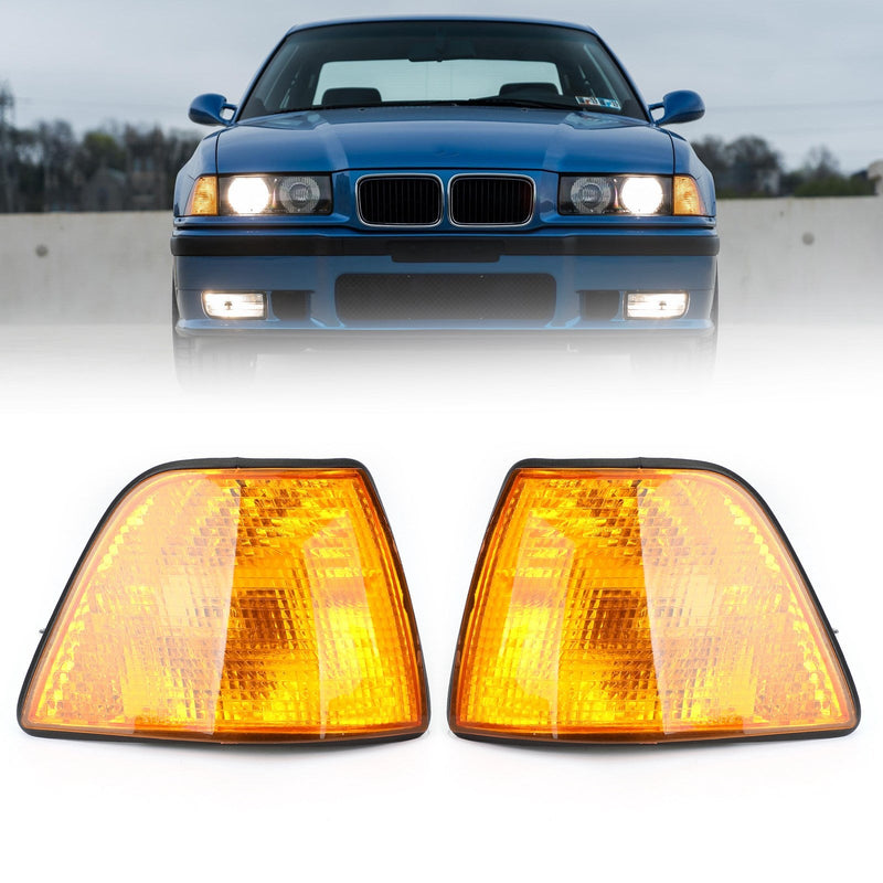 1992-1998 BMW E36 3-Series 4Dr سيدان/هاتشباك يورو أضواء الزاوية العنبر