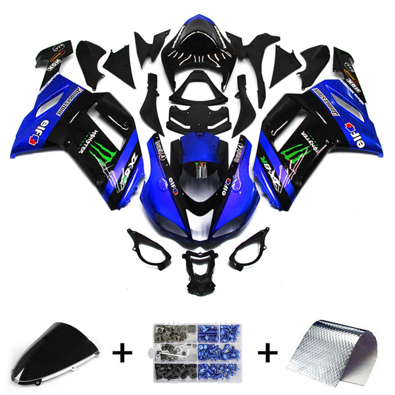 Kawasaki ZX6R 636 2007-2008 Fairing Kit Bodywork Plastic ABS