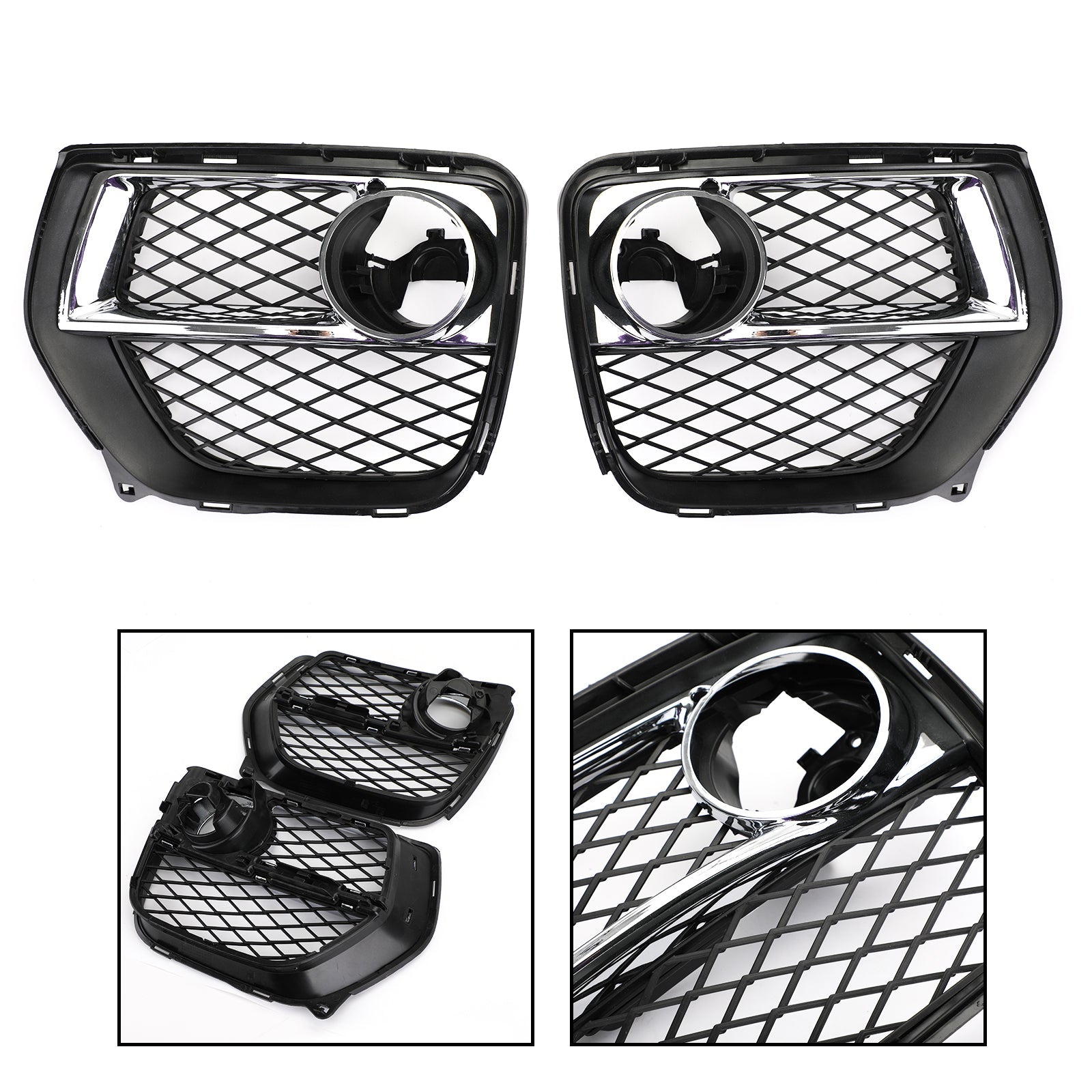 2x Front Bumper Closed Grid Fog Light Grille Left & Right For BMW X6 2012-2014 Generic