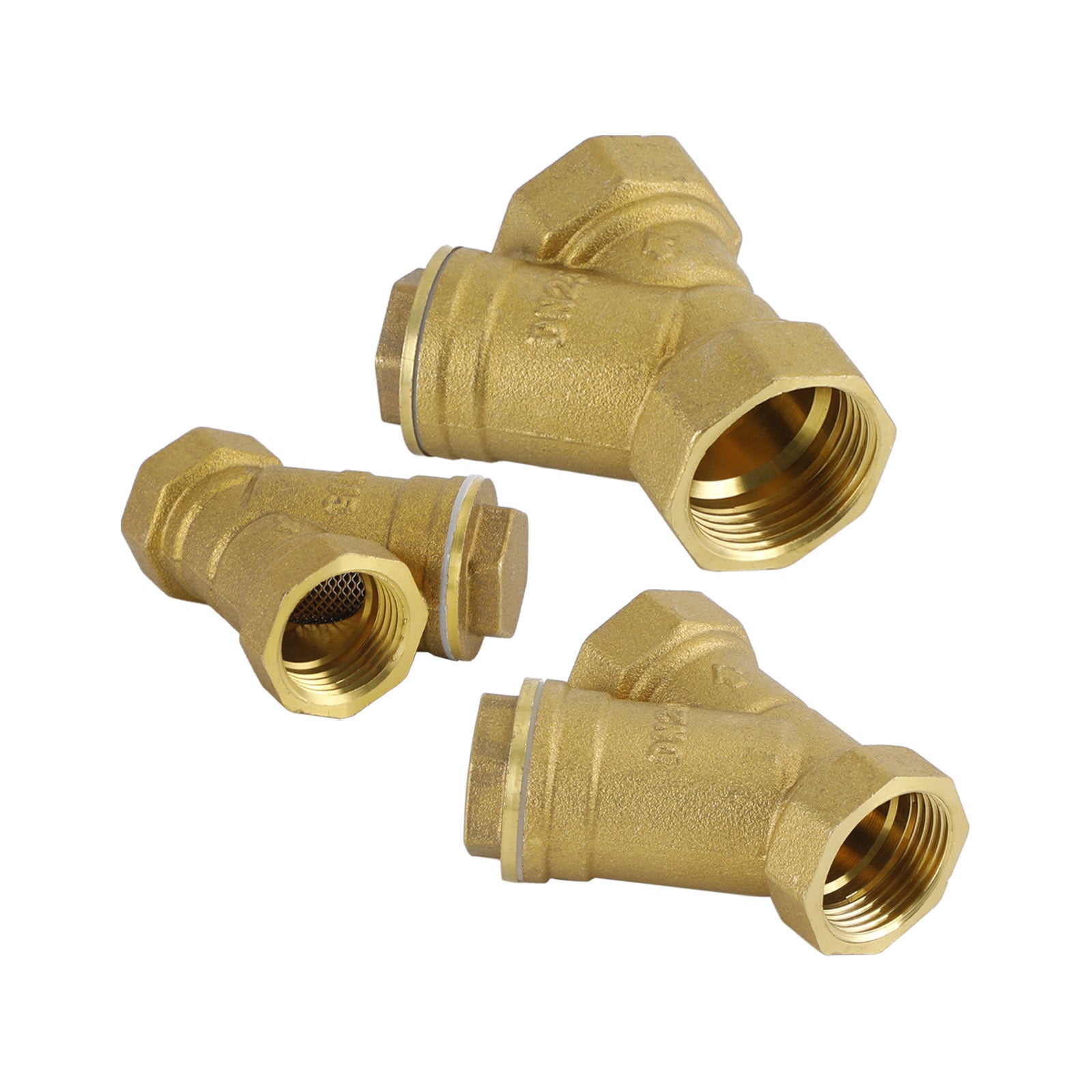 1/2"-1" NPT Thread Y Shaped Brass Strainer Filter Valve Connector For Water Oil