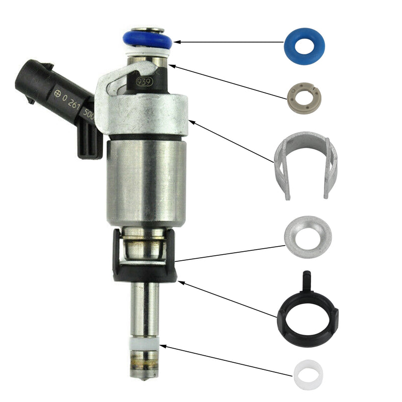 4PCS Fuel Injectors O-ring Seals Repair Kits Fit Audi A3 A4 A5 A7 VW Jetta GTI Generic