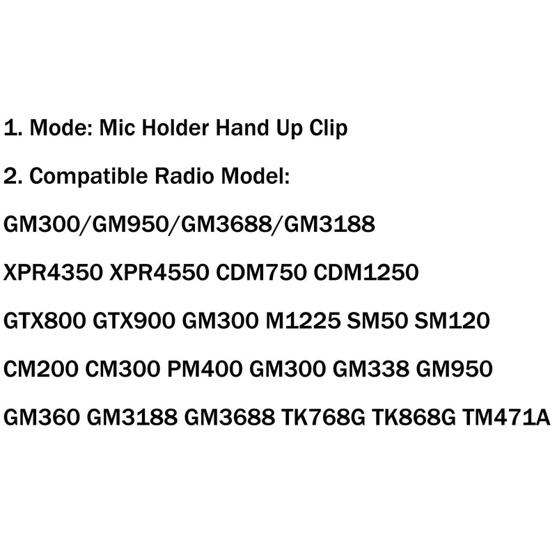 10x حامل ميكروفون بمشبك يدوي لموتورولا CB كينوود HLN9073 GM300/950/3688/3188