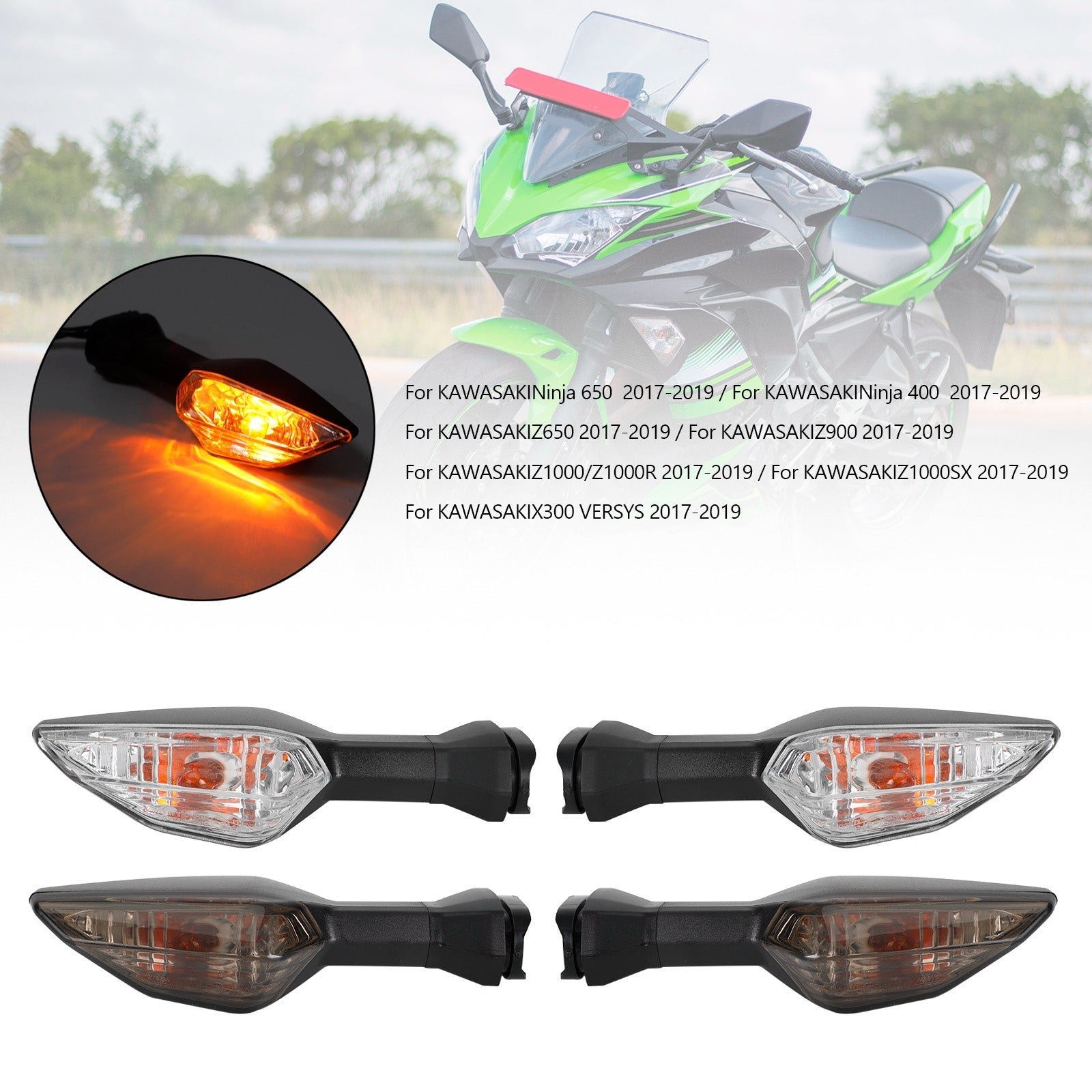 2017-2019 Kawasaki Ninja 650 400 Luz indicadora de señal de giro