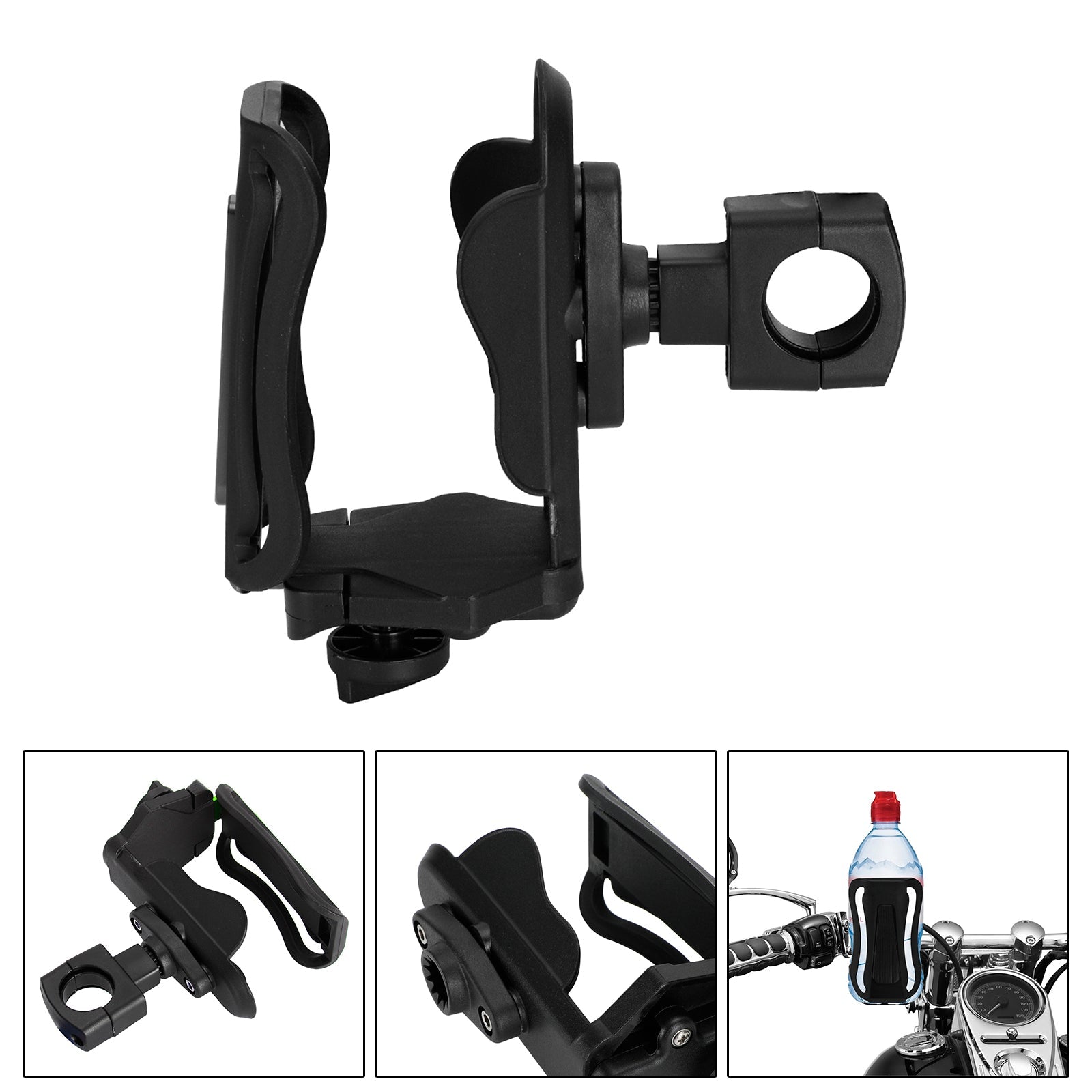 Handlebar Cup Holder Drink Bottle Mount Bracket 25mm For Motorcycle Scooter Titanium