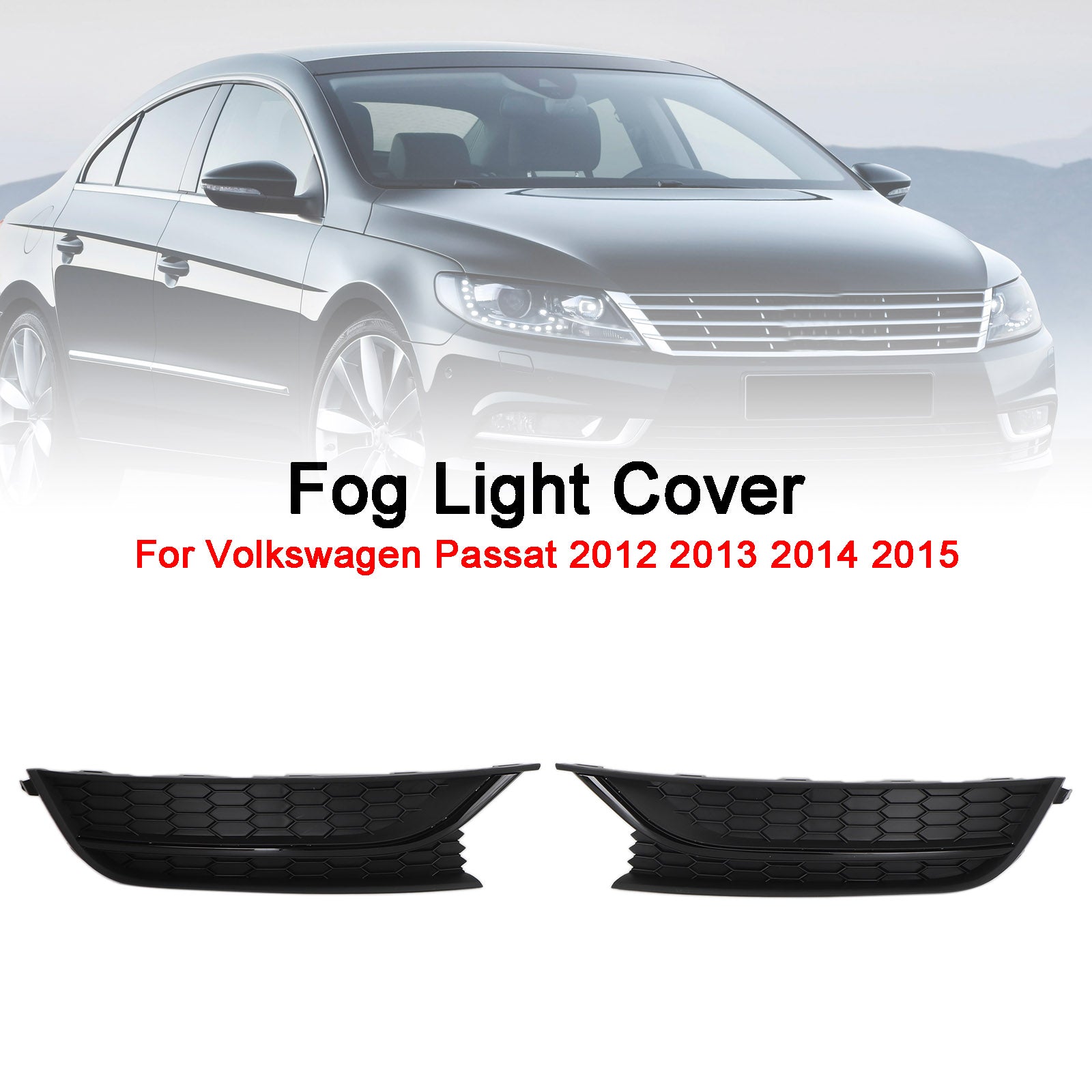 2PCS Volkswagen Passat 2012-2015 Front Driving Fog Light Cover Black