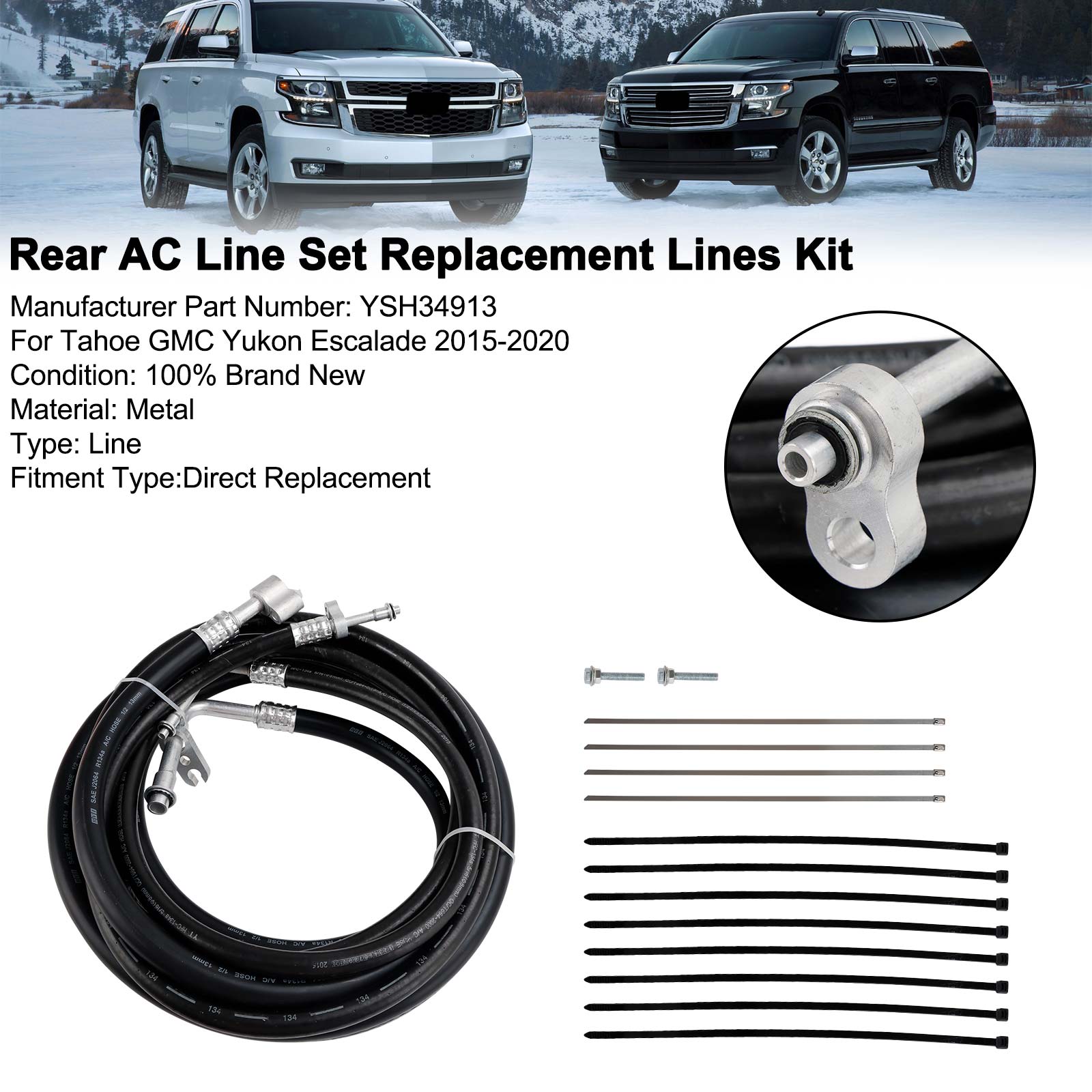 2015-2020 Chevrolet Tahoe Rear/Aux AC Line Set #YSH34913