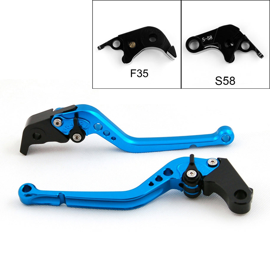 Long Brake Clutch Levers For Suzuki GSXR1000 09-14 GSXR600 GSXR750 11-14 Black Generic