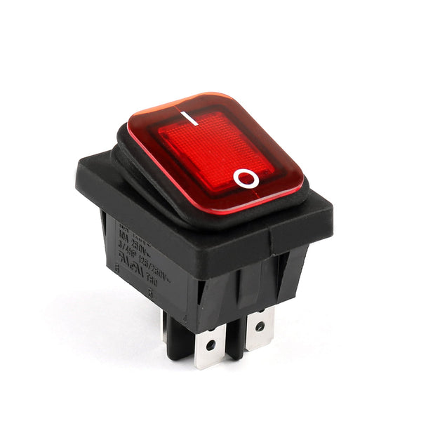 1 Uds RLEIL RL2-102 impermeable IP65 interruptor basculante para coche 4 pines ON/OFF 125/250VAC rojo