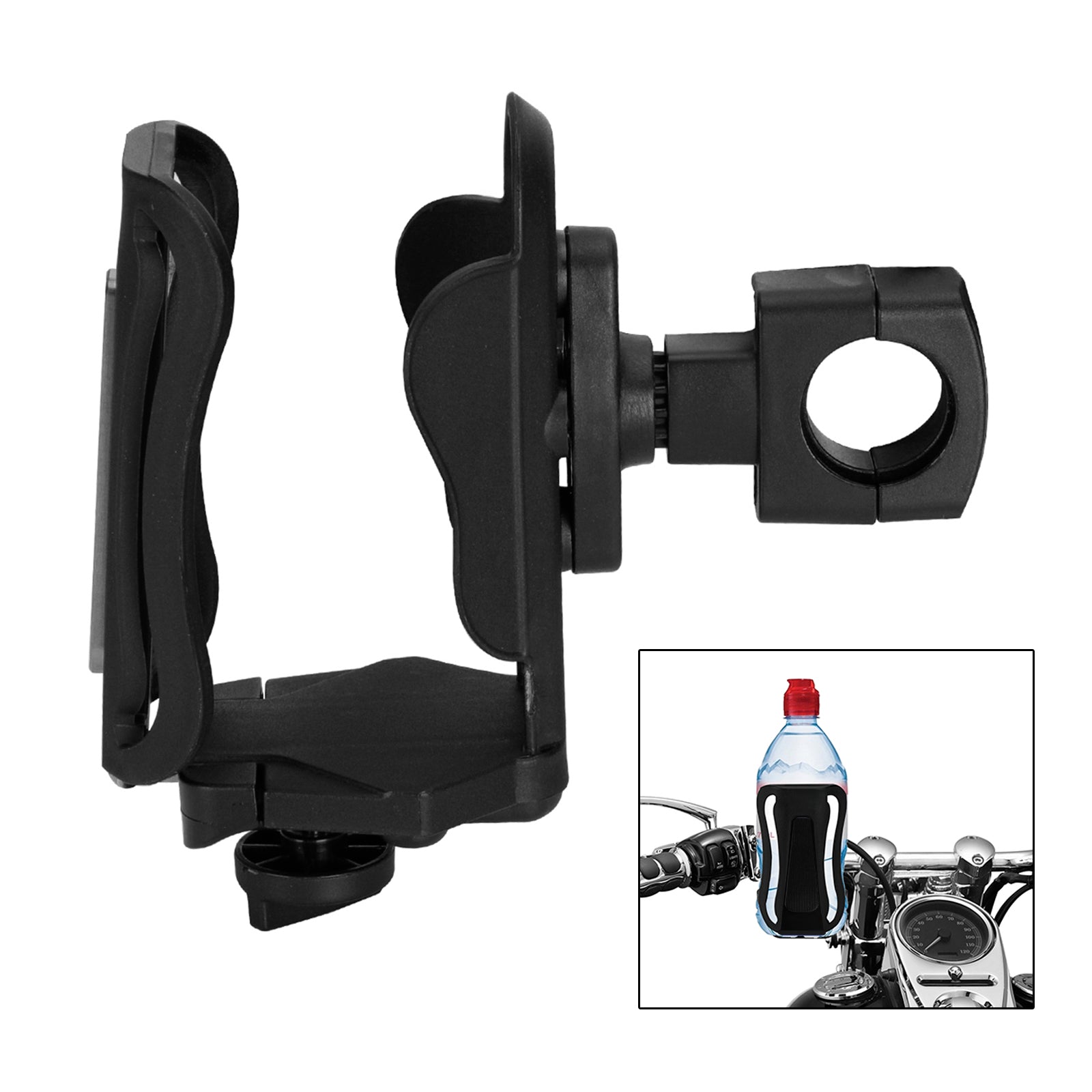 Handlebar Cup Holder Drink Bottle Mount Bracket 25mm For Motorcycle Scooter Titanium