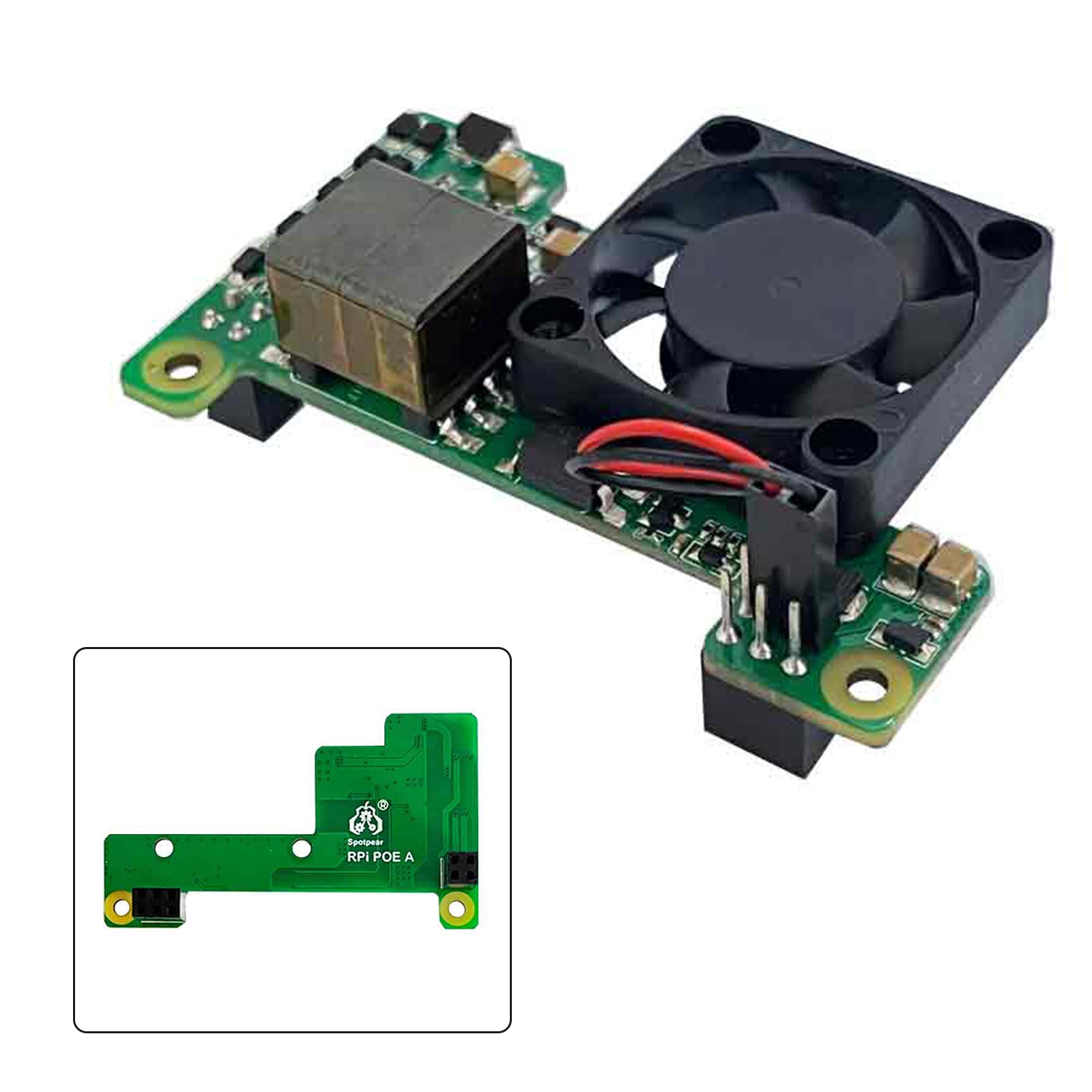 Módulo de expansión de fuente de alimentación Ethernet Raspberry Pi Poe compatible con 3B+/4B con ventilador