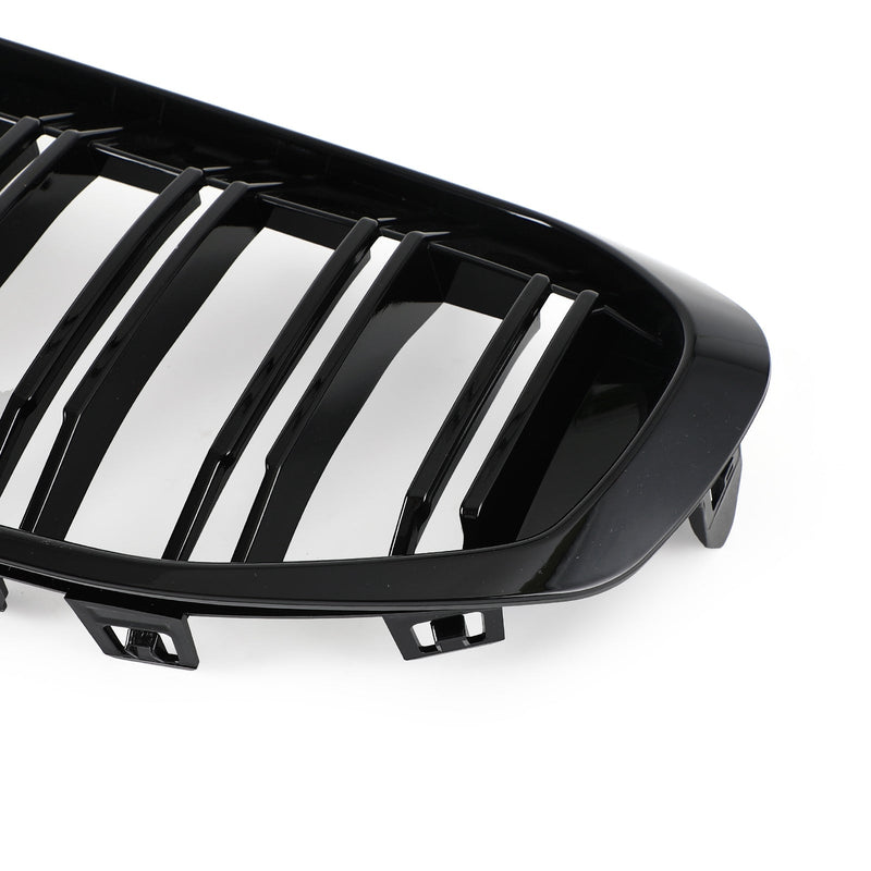 غطاء محرك السيارة الأمامي الأسود اللامع المزدوج مناسب لسيارات BMW F40 1-Series 2019-2023 Generic