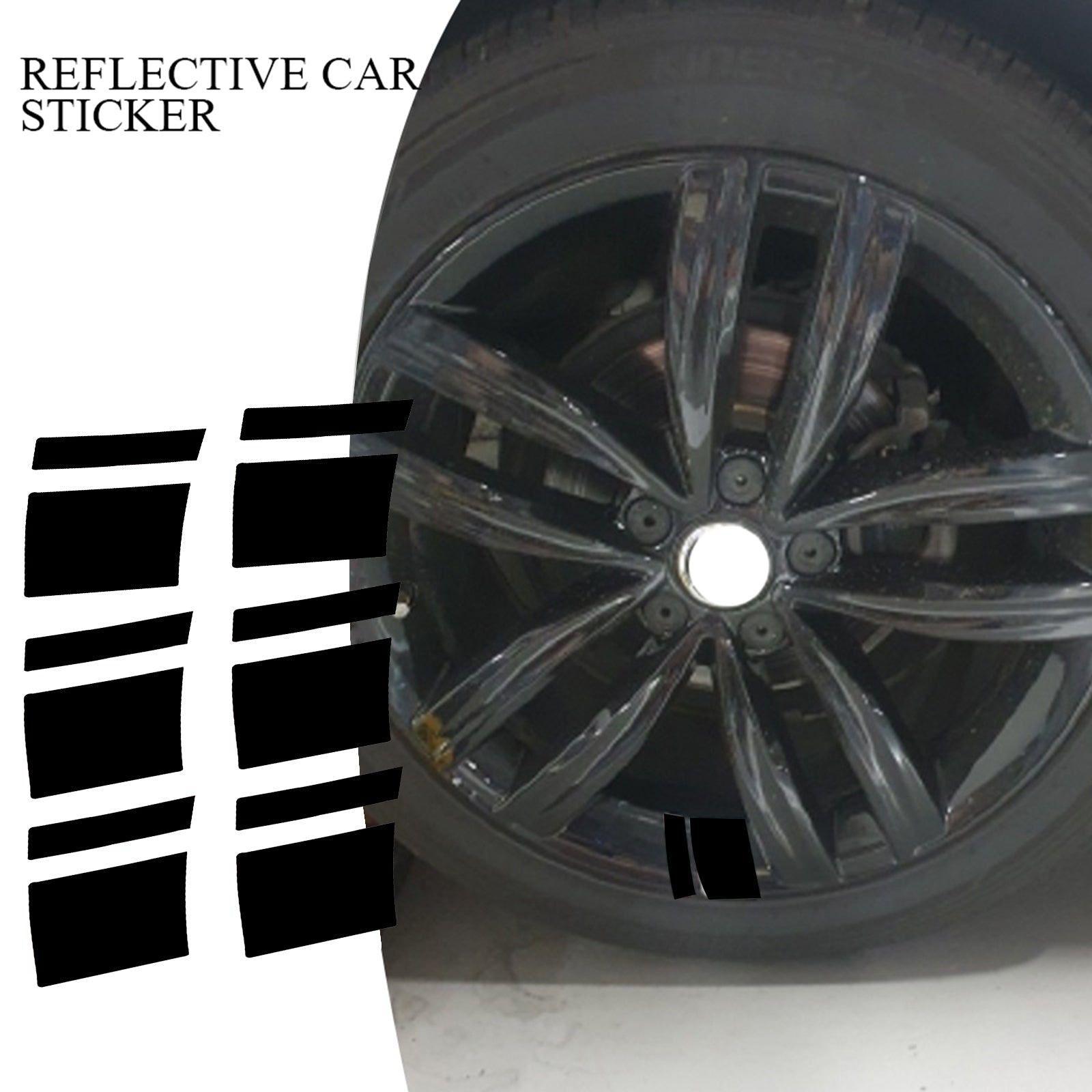 6pcs Reflective Car Wheel Rim Vinyl Decal Sticker For 18"-21" Universal Generic