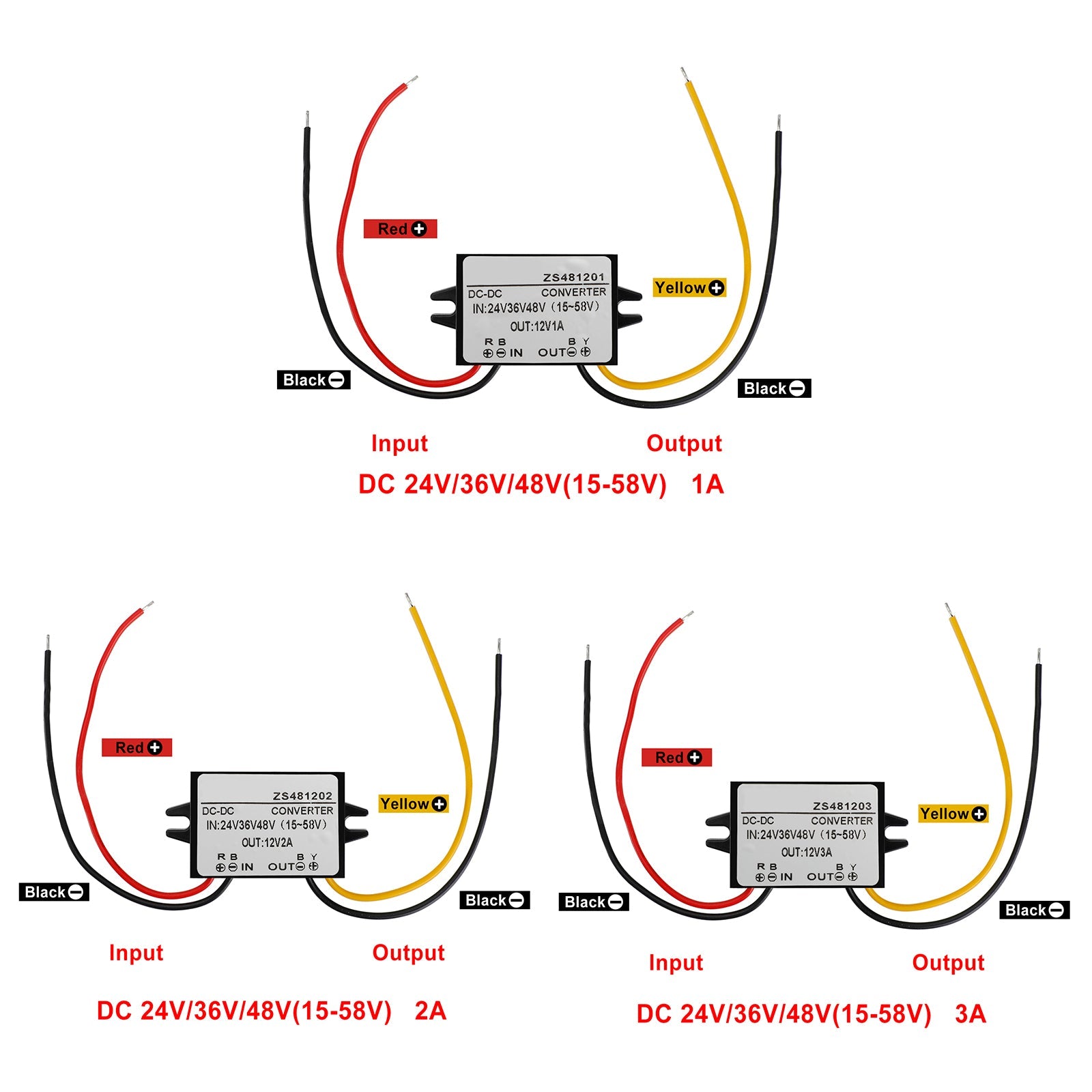 Convertidor DC-DC a prueba de agua 24V 36V 48V Reducir al módulo de fuente de alimentación de 12V