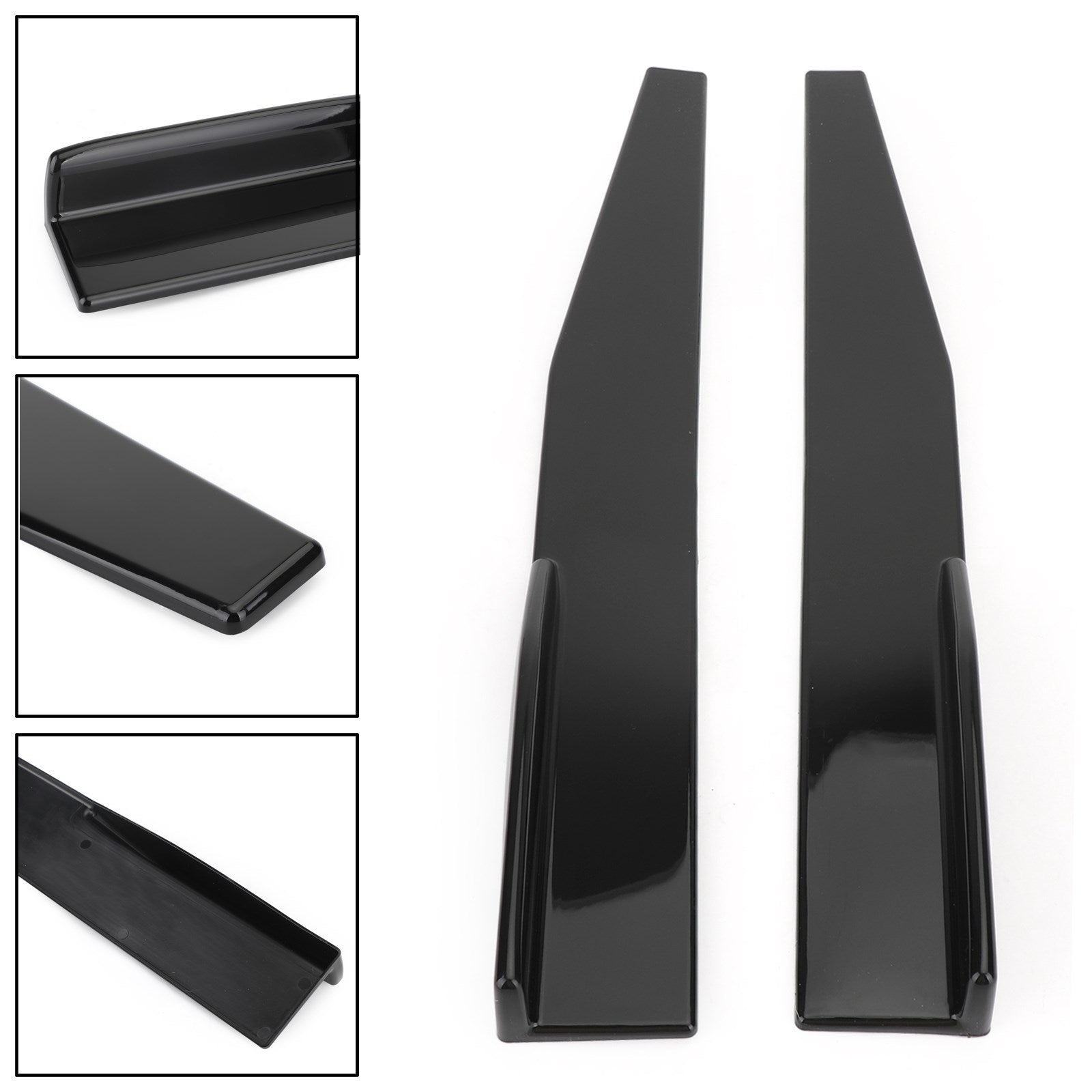 Pair 86cm Car Gloss Black Side Skirts Rocker Splitters Diffuser Winglet Wings Generic