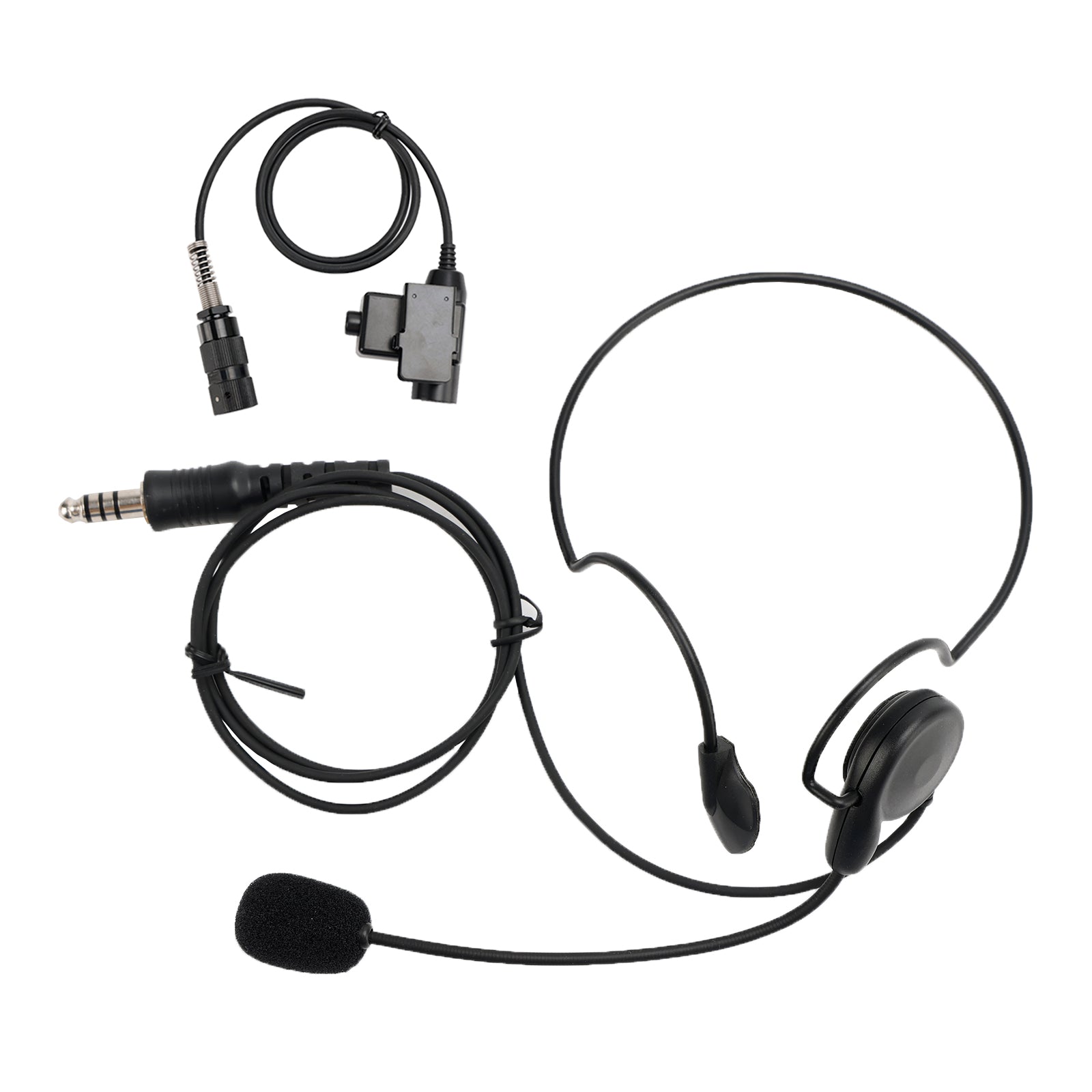 Auriculares tácticos con enchufe de montaje trasero 7,1-C7, 6 pines, U94 PTT para AN/PRC148 PRC152 U329