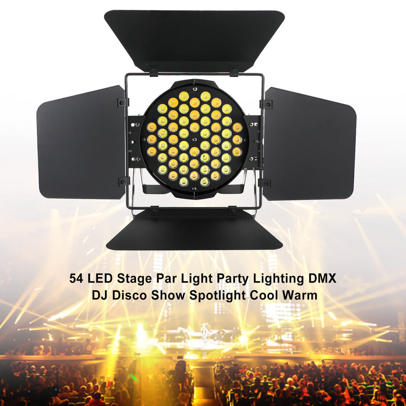 54 LED المرحلة الاسمية ضوء إضاءة الحفلات DMX DJ Disco Show Spotlight بارد دافئ