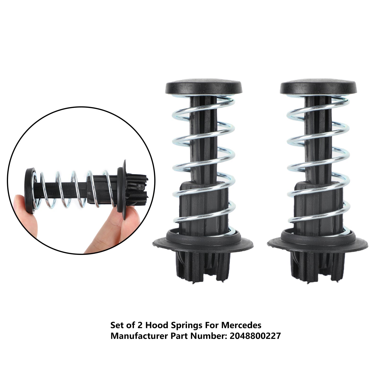 2PCS Hood Springs 2048800227 For Mercedes W204 W212 W222 X204 C63 C250 08-2015 Generic