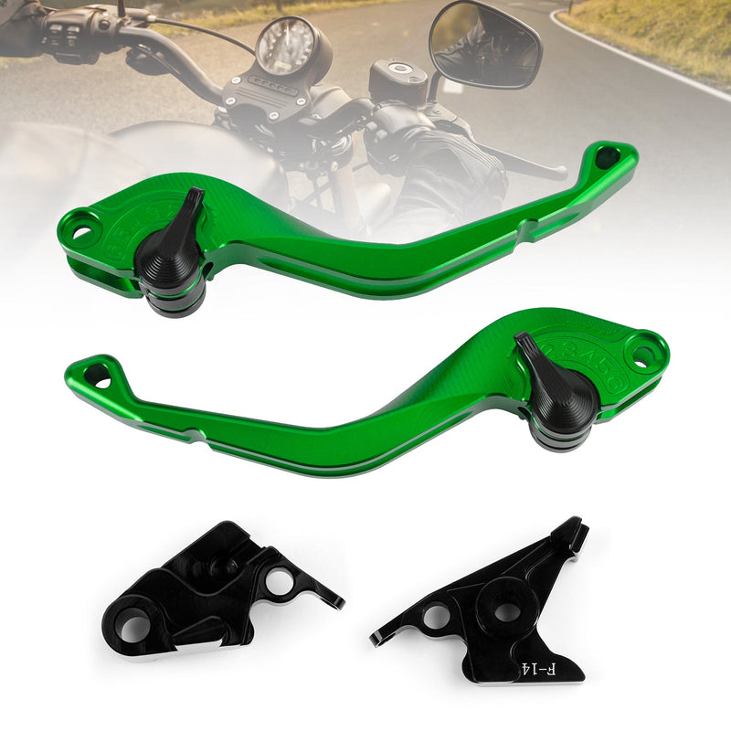 Palanca de freno de embrague corto CNC Kawasaki ZZR600 ZXR400 Z750S ZX9R ER-5