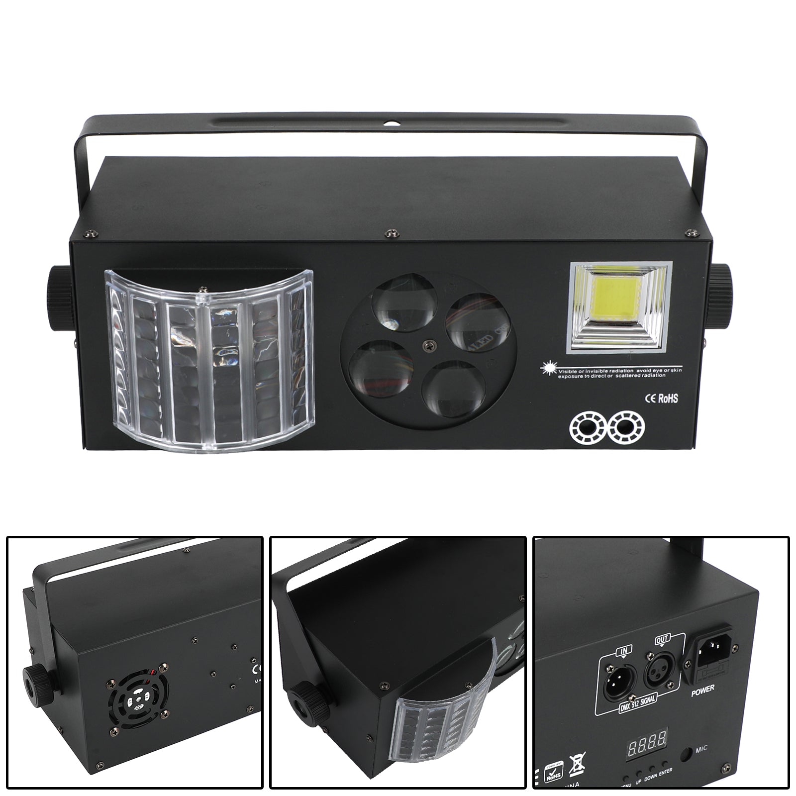 4In1 80W RGBW Pattern Strobe Lights LED DMX DJ Disco Party Stage Light+Remote