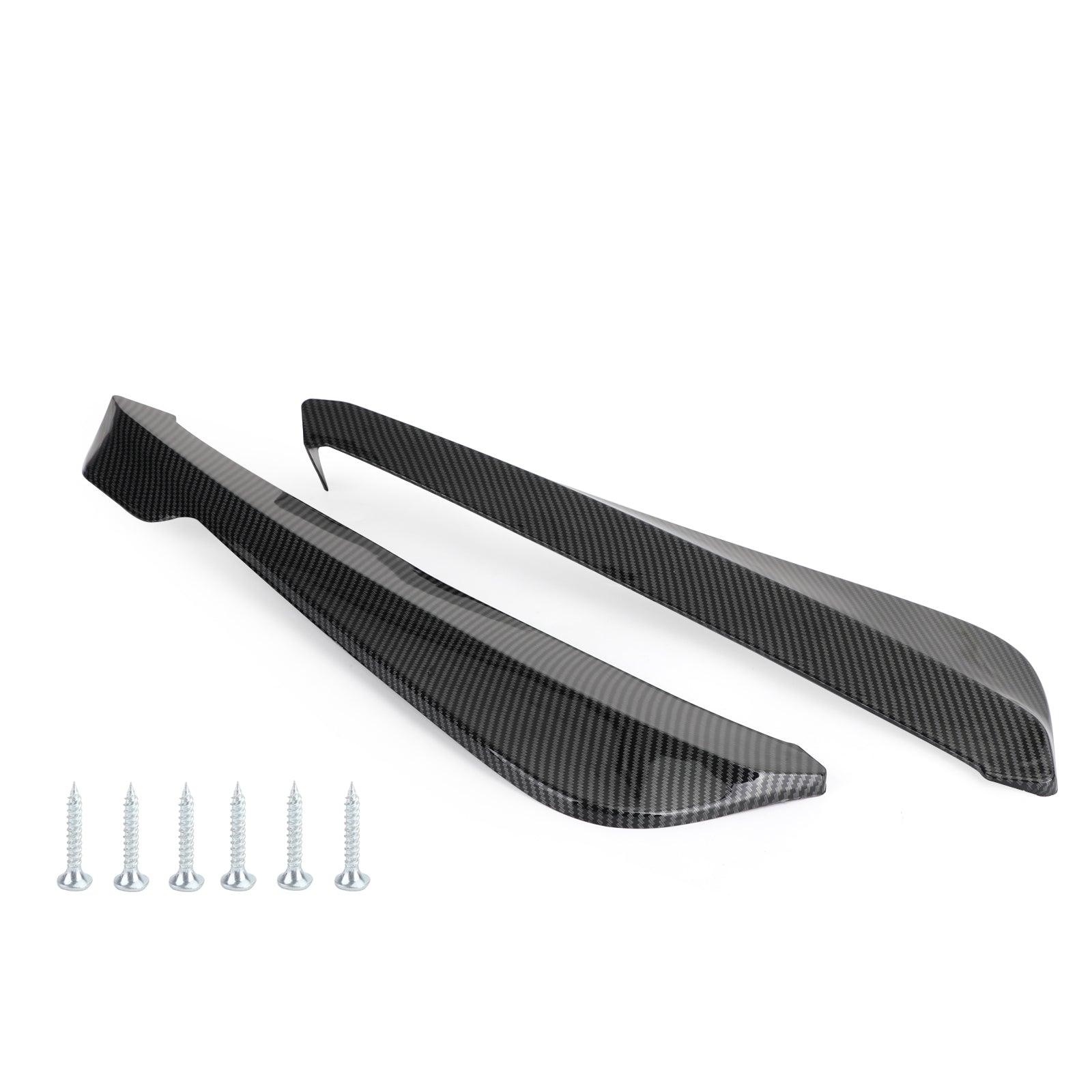 19" Car Rear Bumper Fin Canard Splitter Diffuser Valence Spoiler Lip Carbon Fiber Look Generic