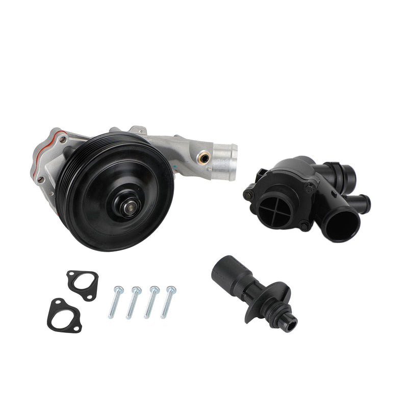 Jaguar 2014 - 2015 XJR Water Pump w/ Bolts Gaskets Connector + Thermostat Kit