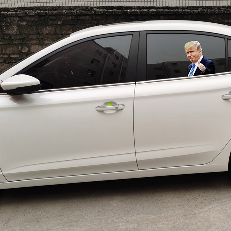 2020 سيارة شخص ملصق ترامب الانتخابات الرئاسية الركاب نافذة جانبية اليسار