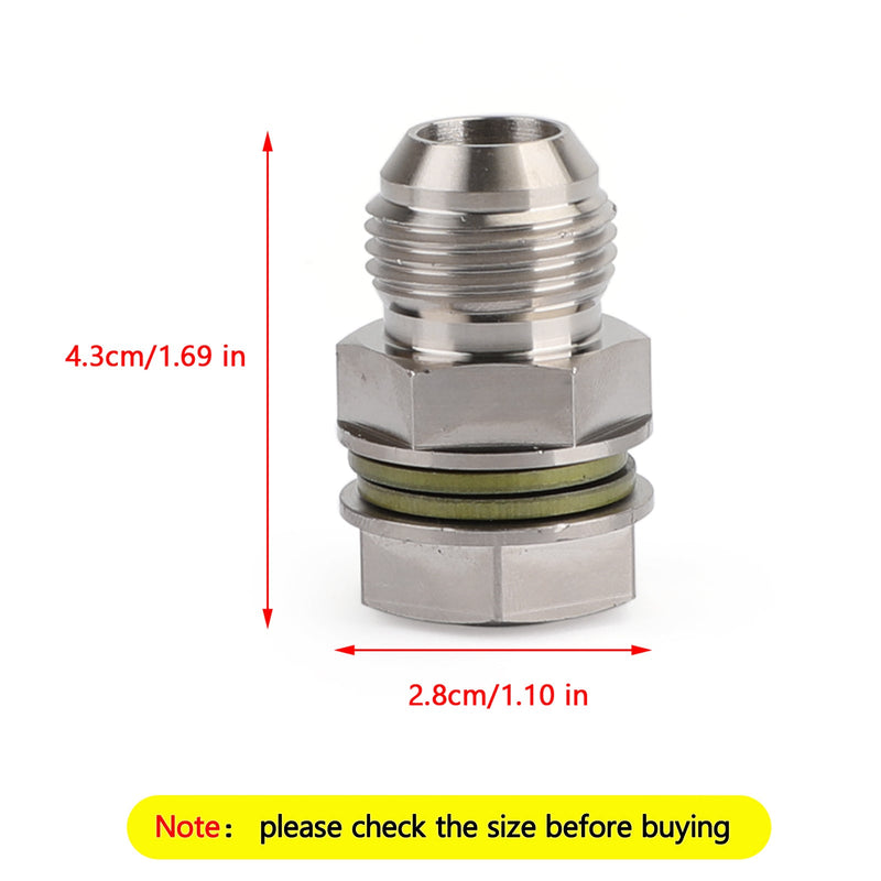 Turbo Oil Pan Sump Return Drain Adapter Bung Fitting 10AN to M18x1.5 Silver Generic