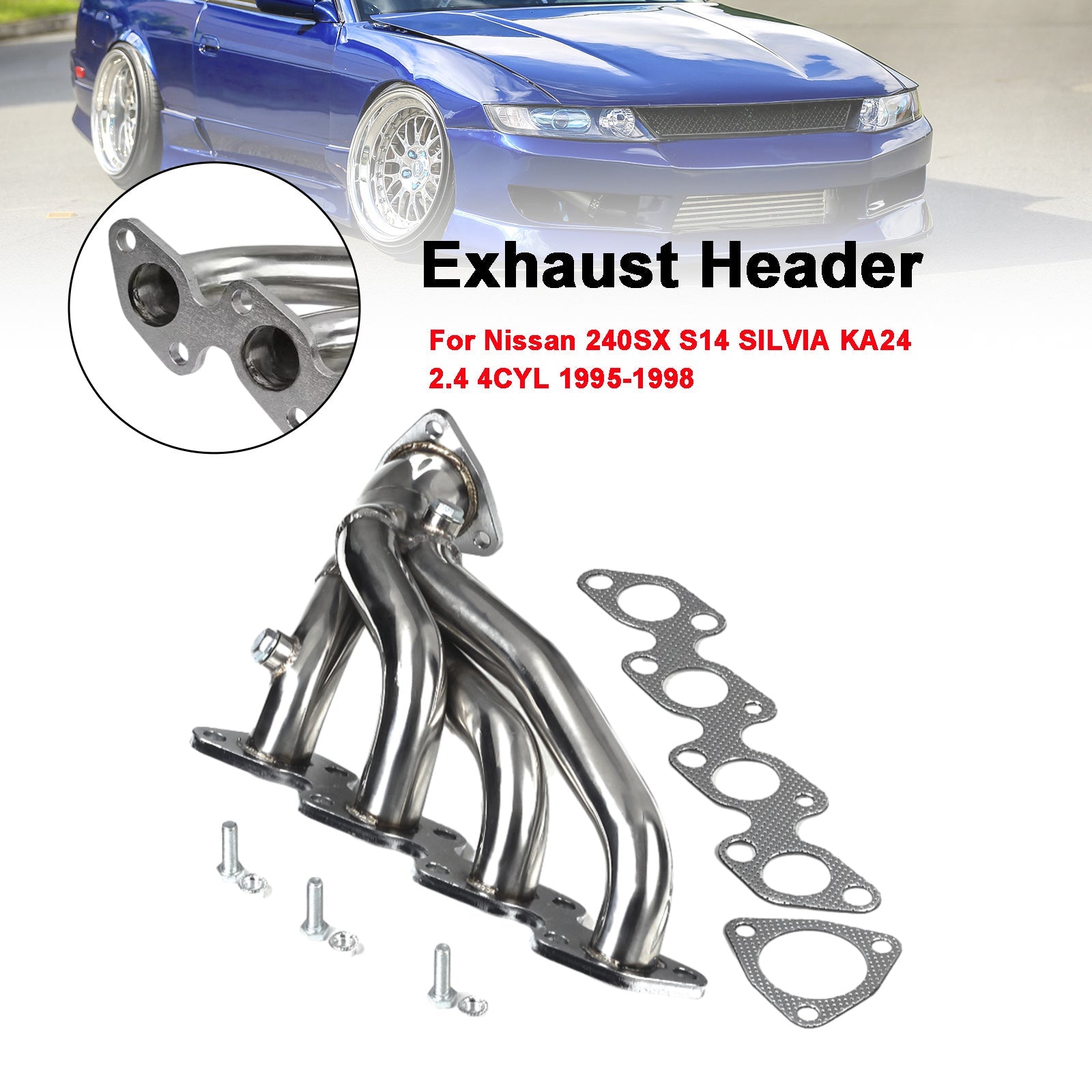 Nissan 240Sx S14 Ka24De 1995-1998 Stainless Steel Header Manifold Exhaust