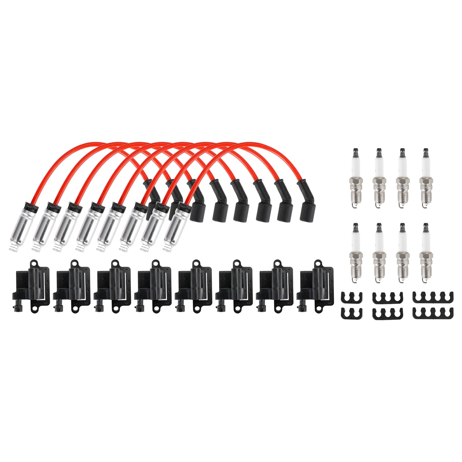 2003-2006 Chevrolet Avalanche 2500 Express 1500 8 Pack Square Ignition Coil & Spark Plug Wire