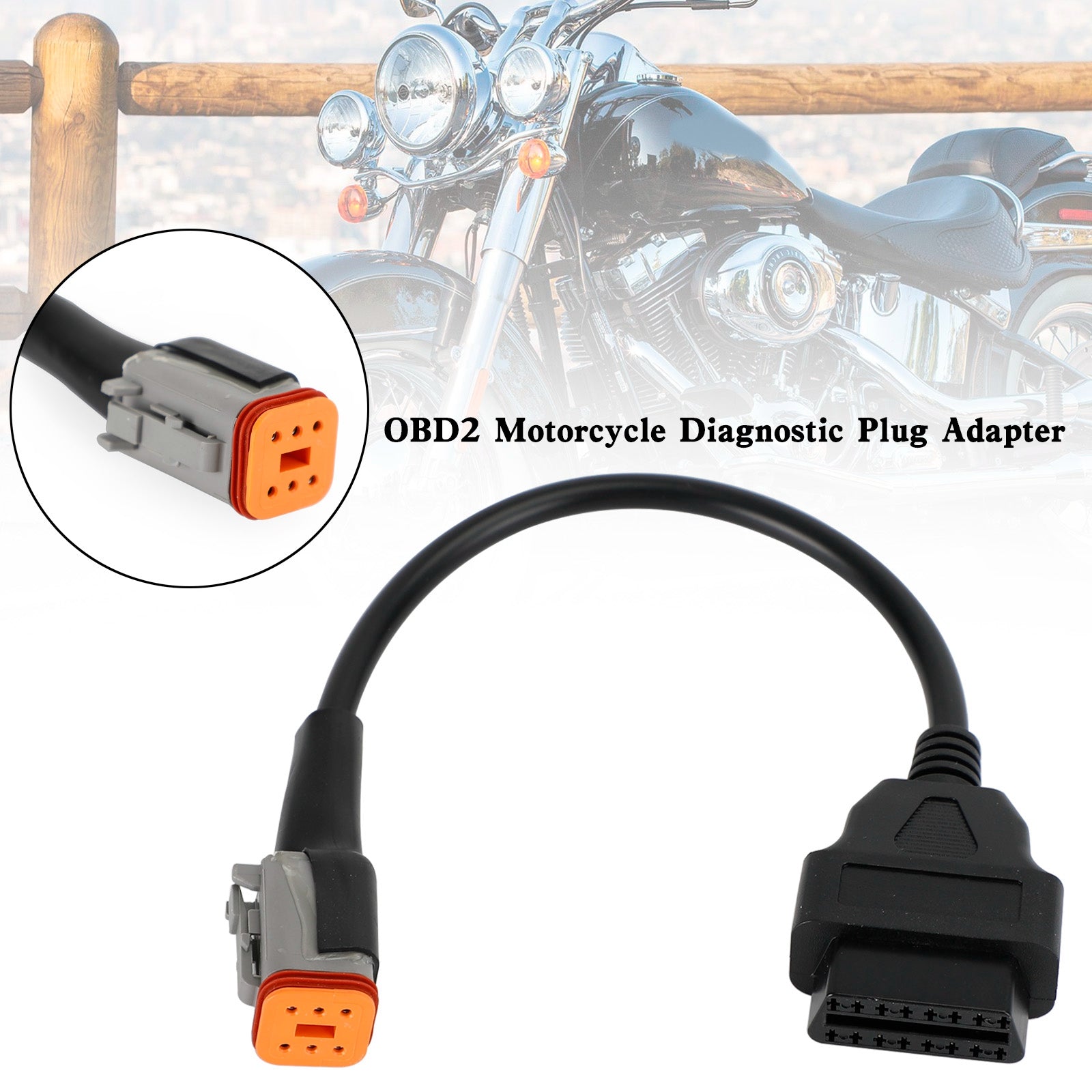 Adaptador de cables de diagnóstico OBD2 de 6 pines a 16 pines para Touring Electra Glides