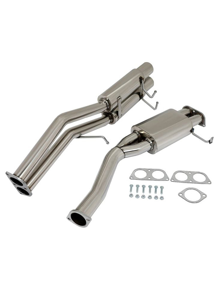 2.4L Dual 3.5" Tip Catback Exhaust Muffler Pipe Racing Exhaust System for 1989-1994 Nissan 240SX