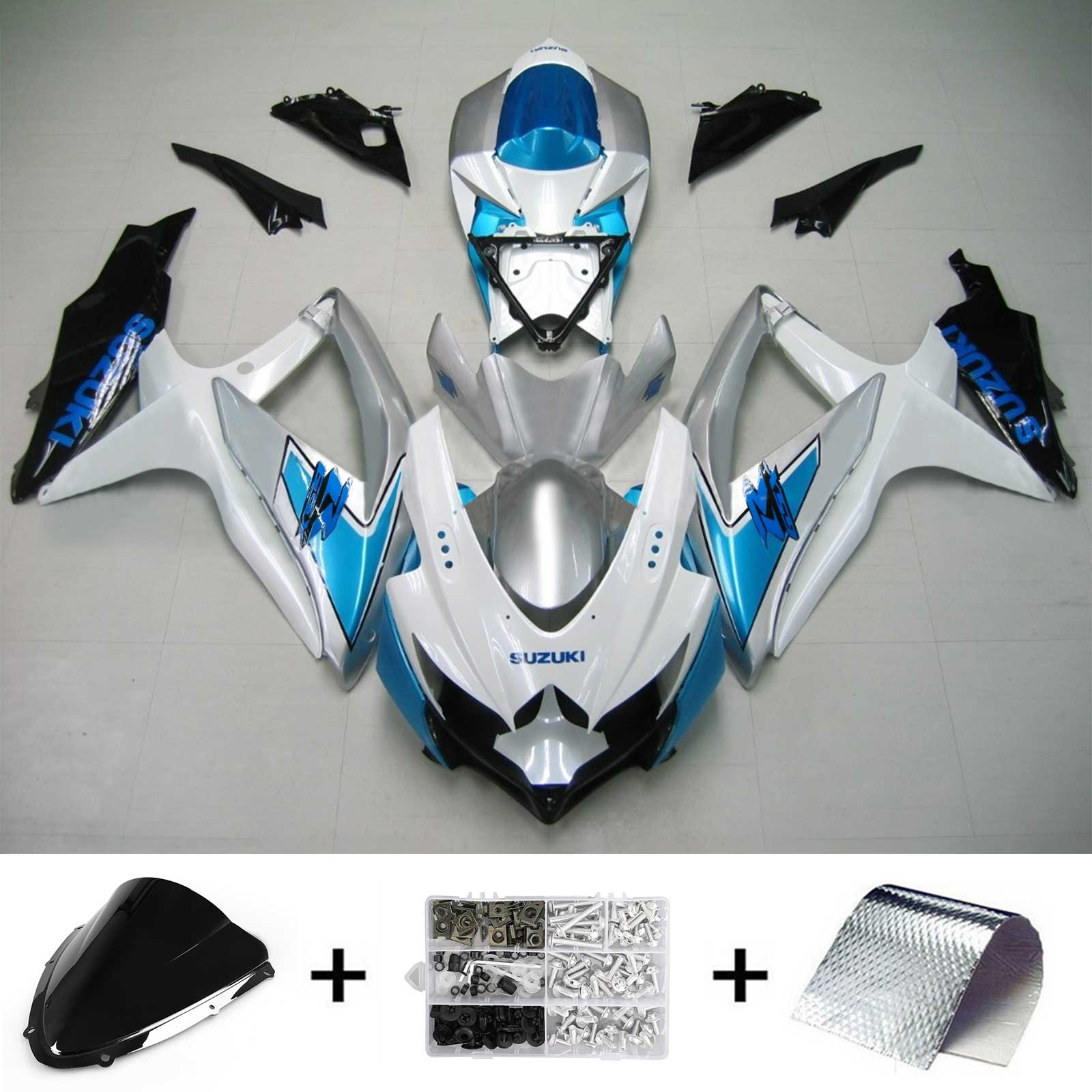 سوزوكي GSXR 600/750 2008-2010 الهدايا المجمعة هيكل السيارة البلاستيك ABS K8