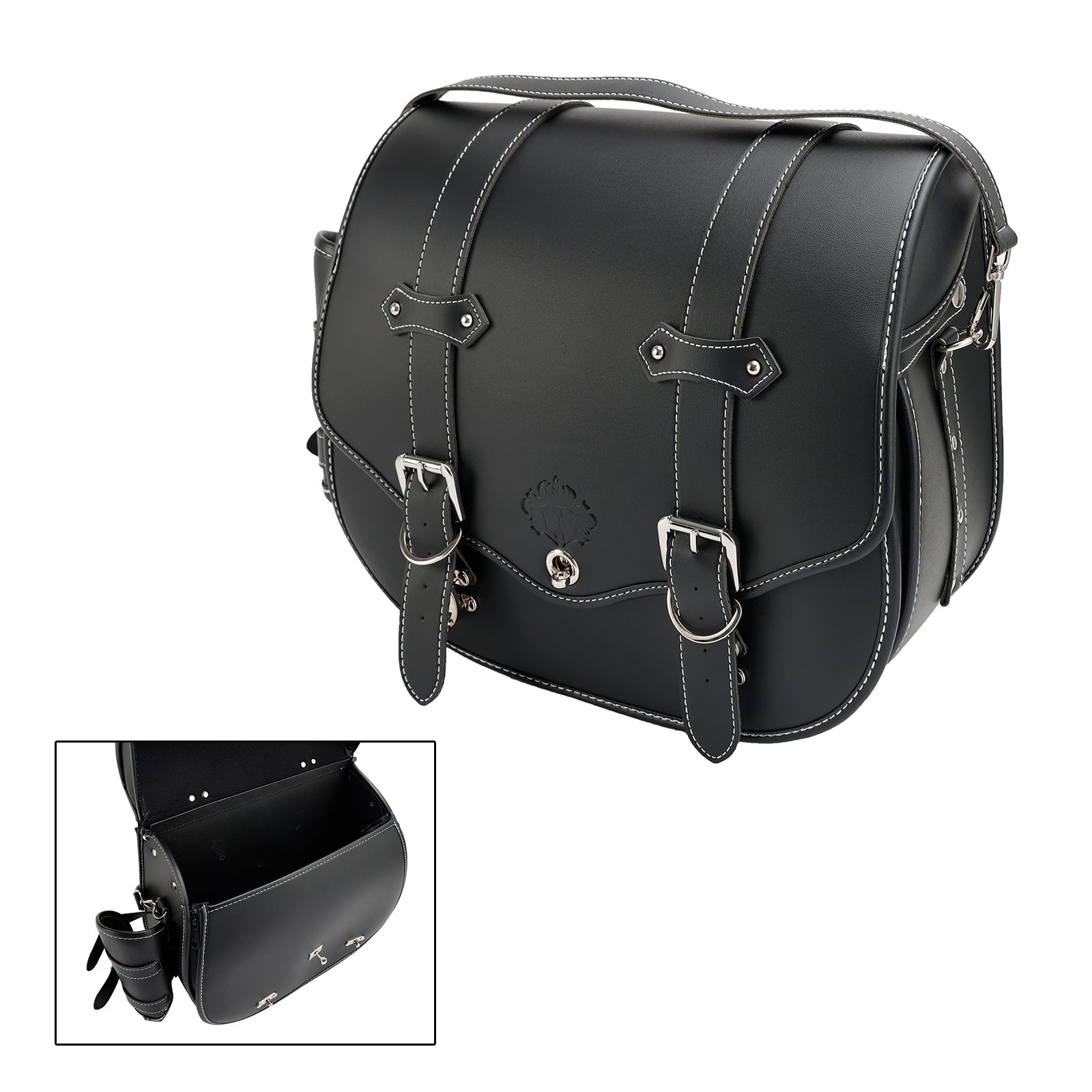 Pu Side Tool Saddlebag Quick Release Luggage Thicken Pu Black For Scooter Motor