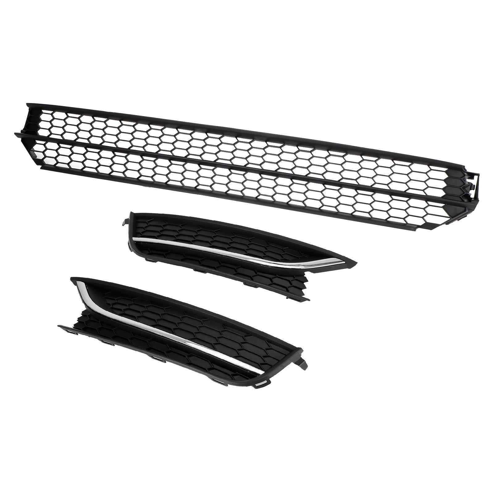 Volkswagen Passat 2012-2015 Front Lower Grille + Fog Light Cover W/O Hole Combo Set