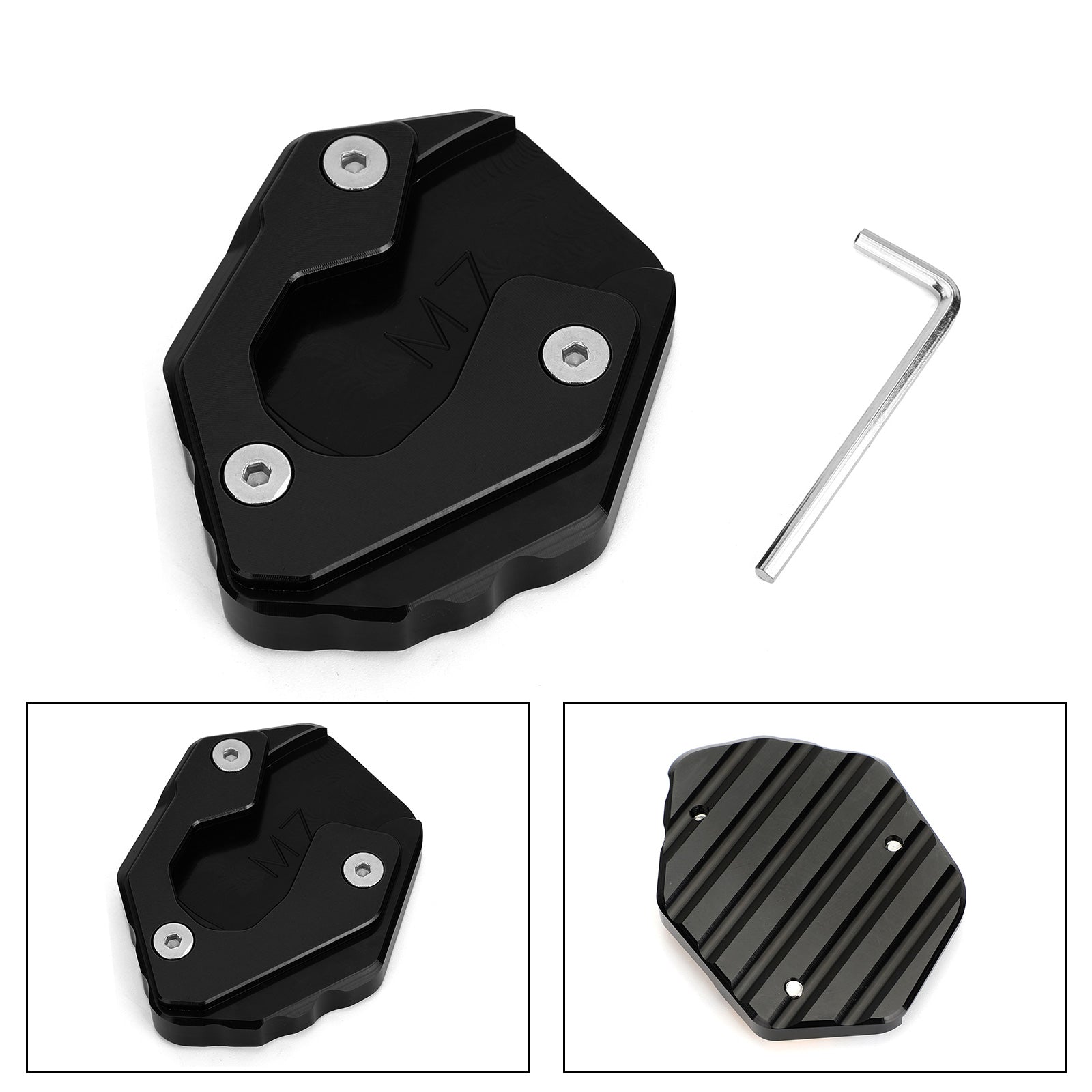 Kickstand Side Stand Extension Pad For Yamaha MT-07 FZ-07 Kickstand Side Stand Extension Pad Plate For Yamaha MT-07 FZ-07 Titanium Generic