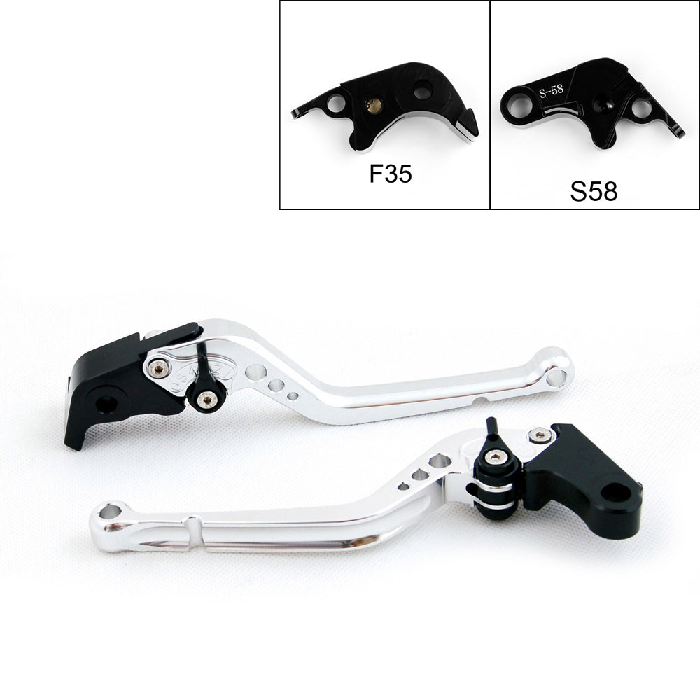 Long Brake Clutch Levers For Suzuki GSXR1000 09-14 GSXR600 GSXR750 11-14 Black Generic