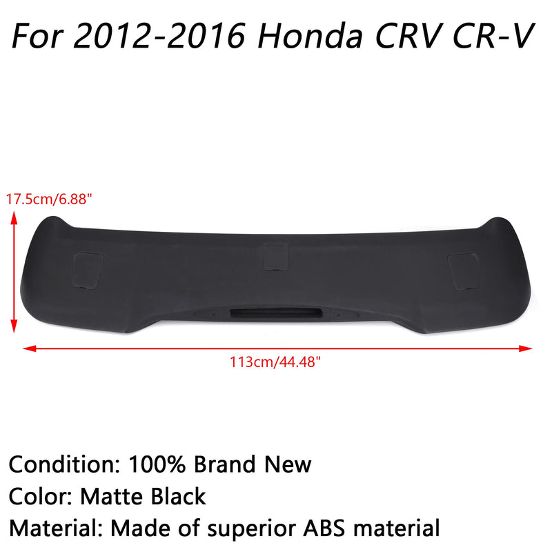 Alerón ABS de techo trasero de estilo de fábrica, color negro mate, compatible con Honda CRV CR-V genérico 2012-2016