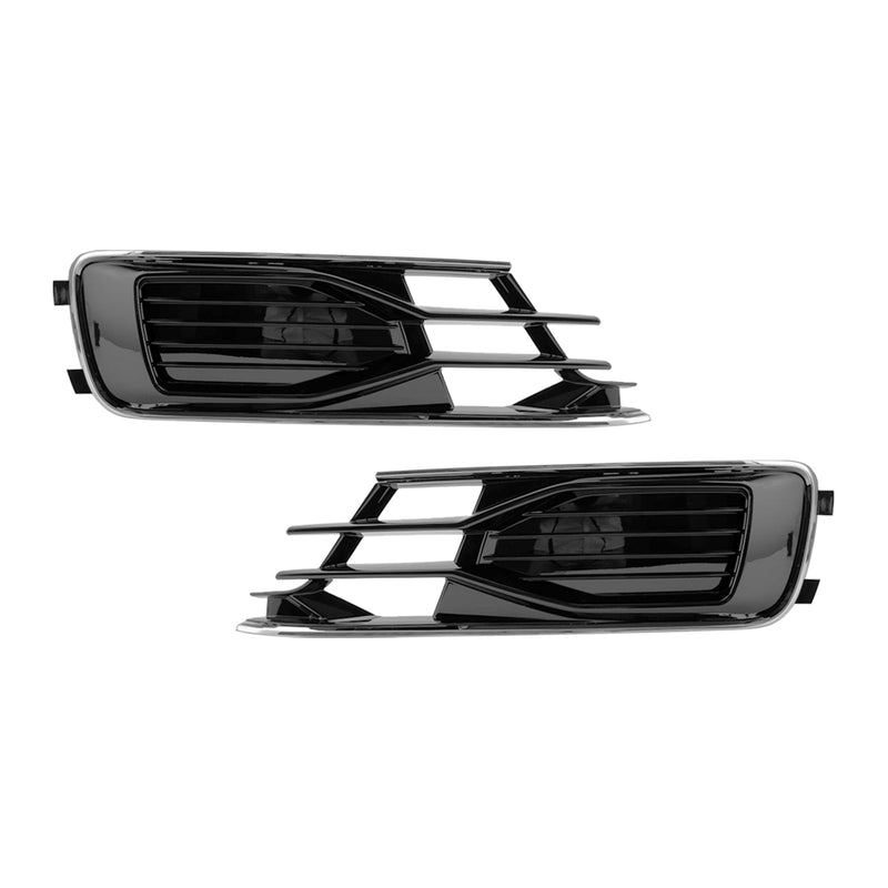 Audi A6 C7 2014-2018 2 piezas parachoques delantero cubierta de luz antiniebla parrilla negro cromado