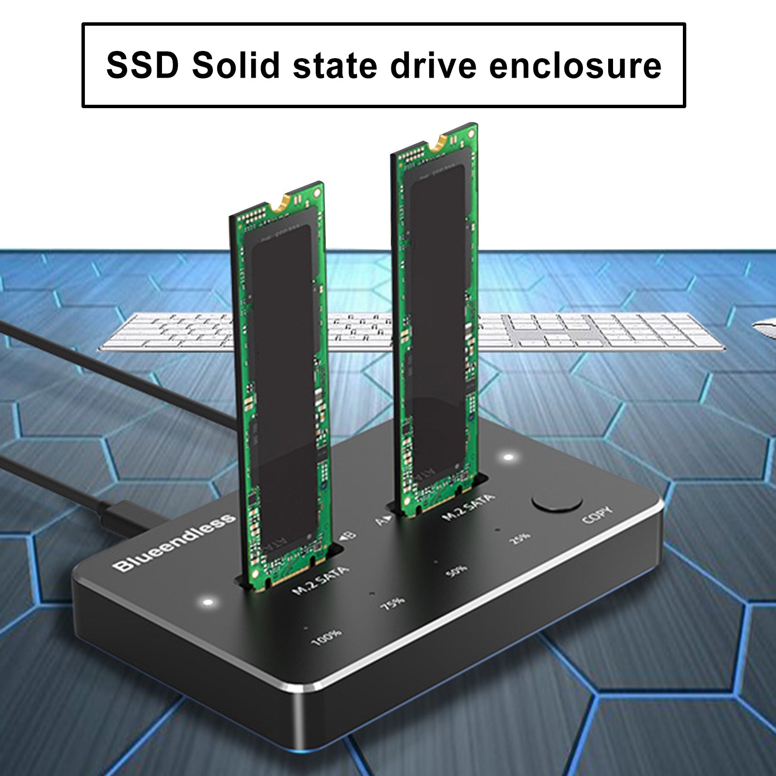 NVME SATA M.2 SSD estación de acoplamiento duplicador SSD caja de unidad de estado sólido para EE. UU.