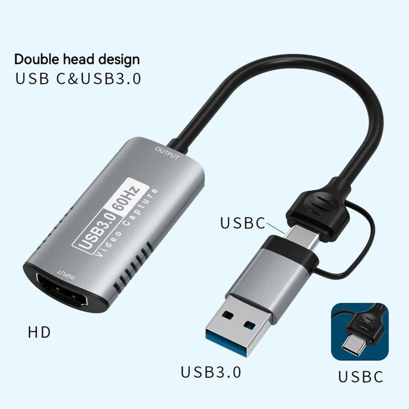 بطاقة التقاط فيديو عالية الوضوح بدقة 4K HDTV إلى USB3.0/Type-C بث مباشر للألعاب