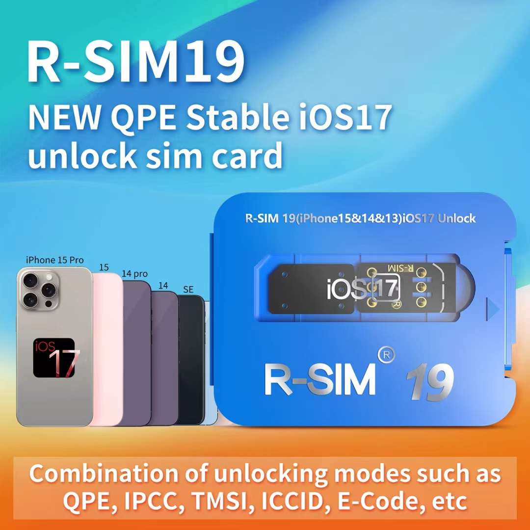 R-SIM19 بطاقة SIM جديدة QPE مستقرة مفتوحة لهاتف iPhone 15 Plus 14 13 Pro Max 12 IOS17