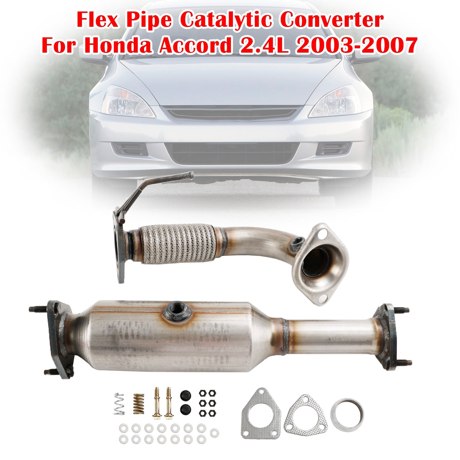 Front Flex Pipe & Catalytic Converter Fits For Honda Accord 2.4L 2003-2007