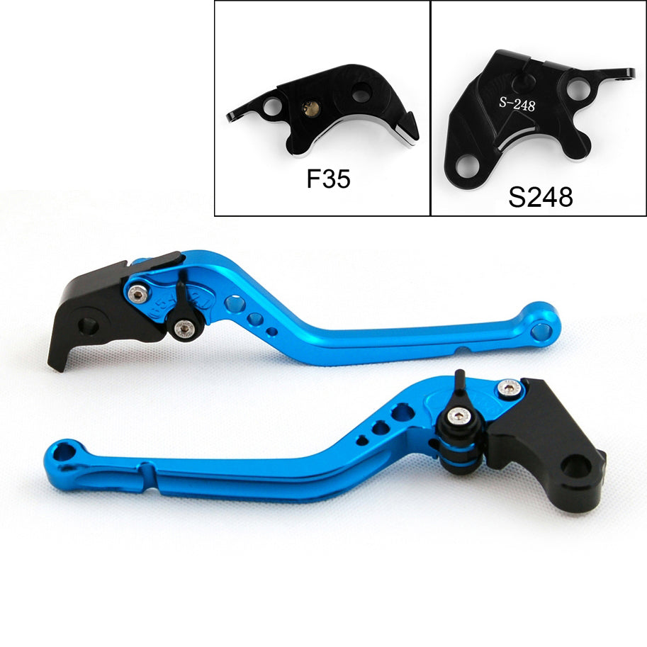 Long Brake Clutch Levers For Suzuki GSXR600 GSXR750 GSXR 750 04-05 Black Generic