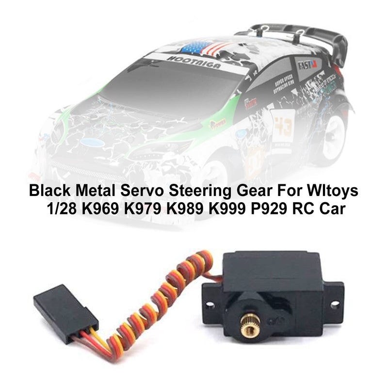 Engranaje de dirección servo de Metal negro para Wltoys 1/28 K969 K979 K989 K999 P929 RC Car