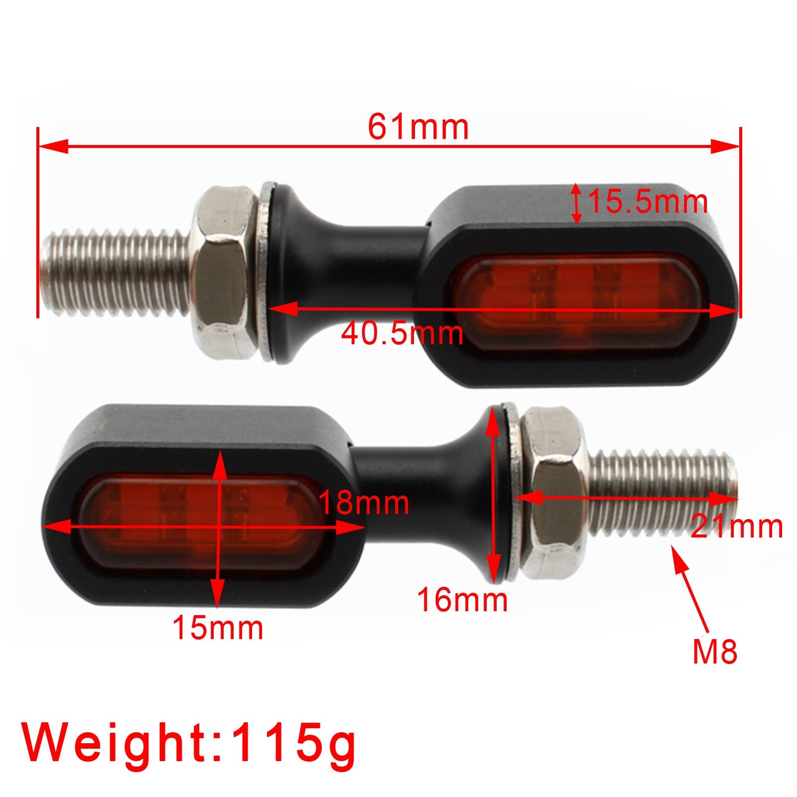 LED Rear Mini Turn Signal Indicator For Sportster Touring Dyna Softail Generic