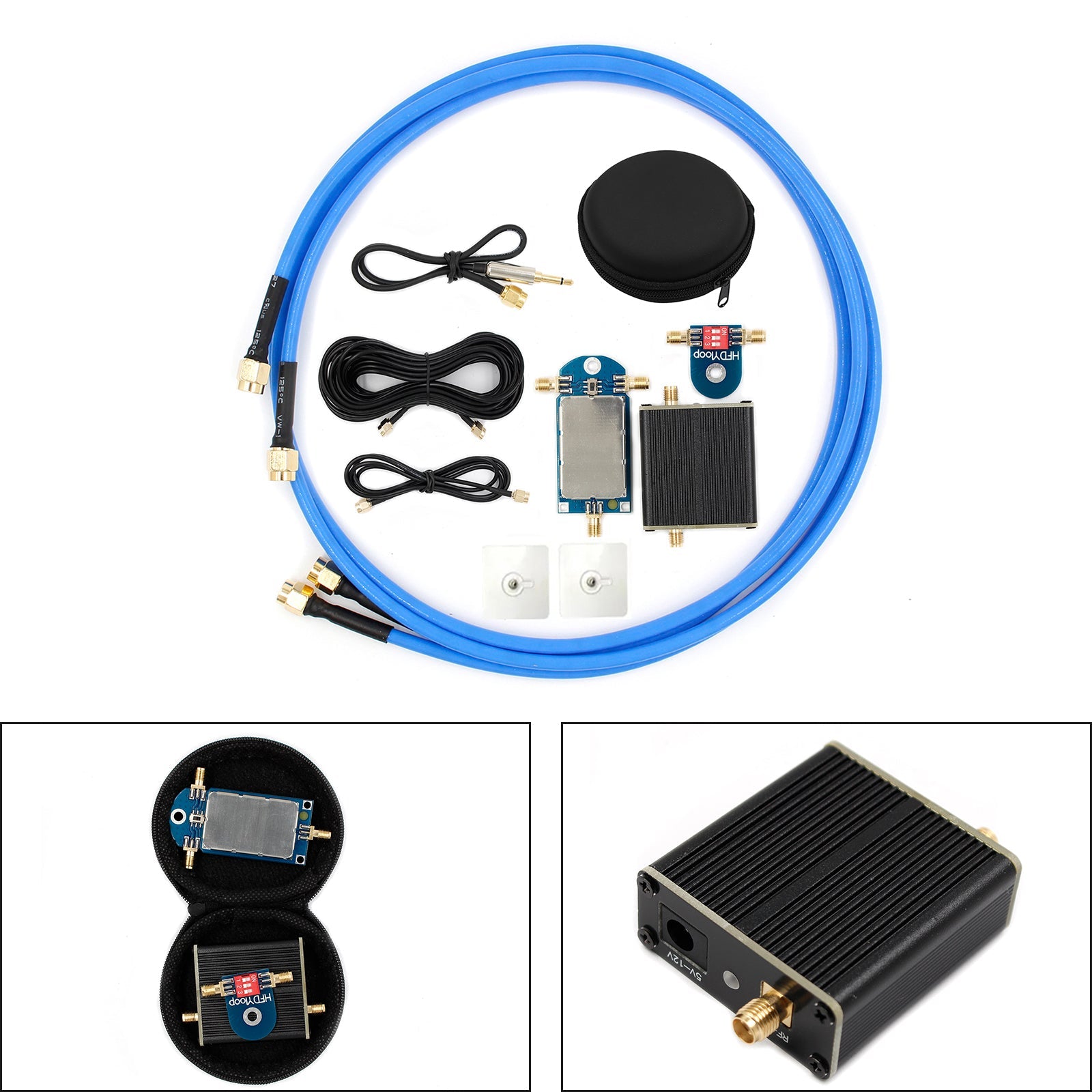 Small Loop Antenna 50K-500Mhz Full-Band Loop Active Receiving Antenna VHF UHF